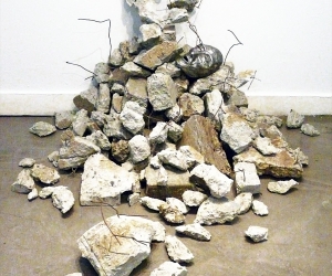 Aftermath • Installation, Repurposed Concrete, Wire, and Polymer Clay Sculpture, 40 x 60 x 72 inches (101.6 x 152.4 x 182.88 cm)