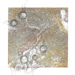Snyders Re-Dux #5, 2012, Graphite and Colored Pencil on Digitally Manipulated Archival Print, 3 x 3 inch (7.62 x 7.62 cm) Plus Extended Drawing